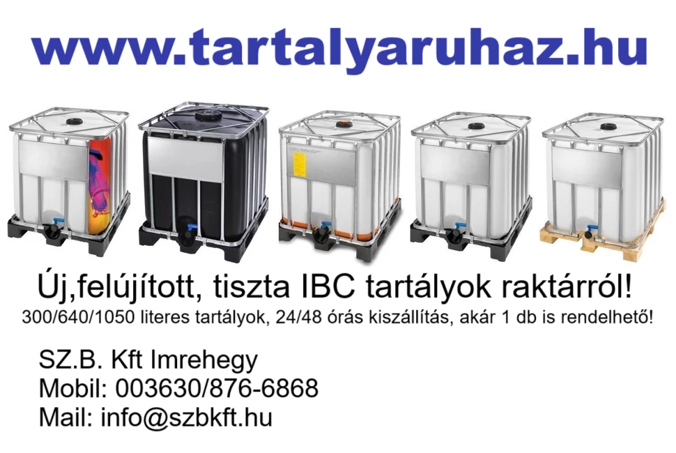 IBC tartályok, magasabb minőség, alacsonyabb ár!