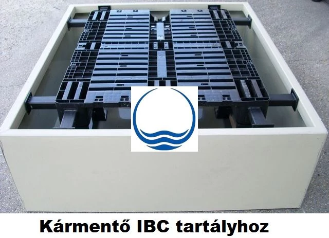 PP./PE. műanyag kármentő, 1 palettás - 1000 L-es IBC tartályhoz